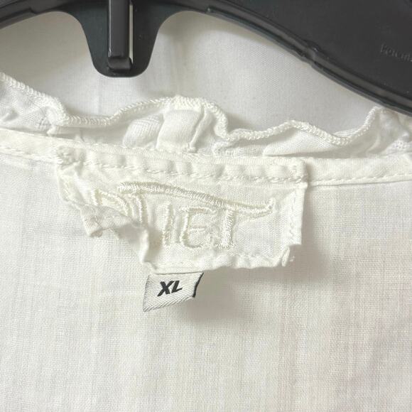 Anthropologie Duet Ginevra Ruffled Embroidered Blouse Size XL - Picture 16 of 16